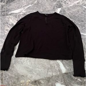 athleta girl - kickin it henley top in black